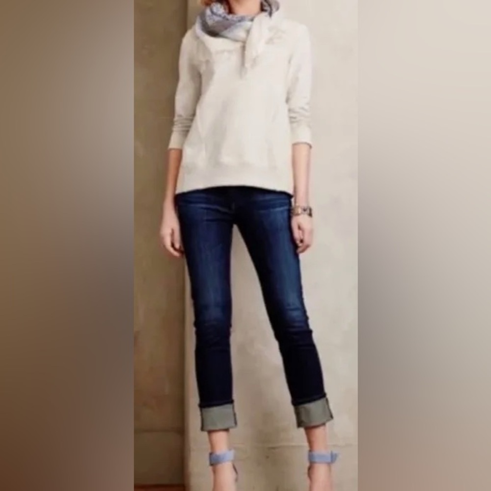 AG Adriano Goldschmied Dark Blue Skinny Jeans “the Stevie Cuff” petite US 28